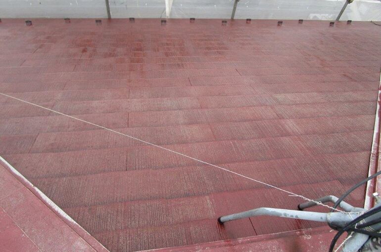 高圧洗浄完了後の屋根
