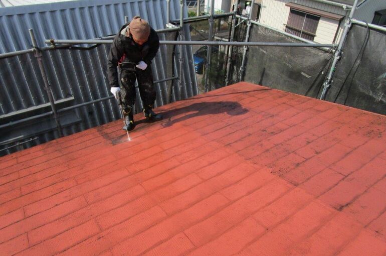 高圧洗浄後の屋根