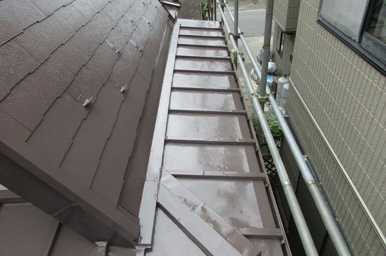 塗装後の下屋根