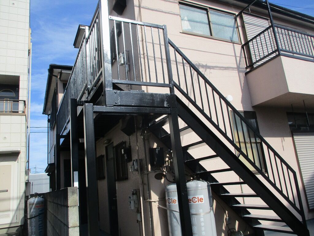 施工後の外階段手すり