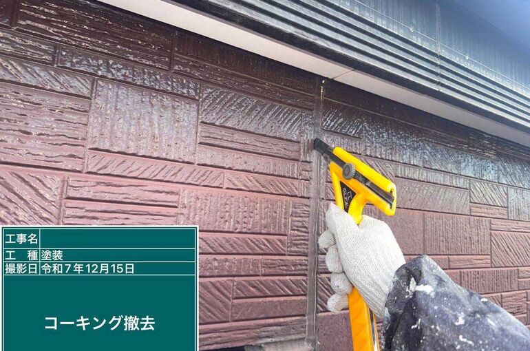 外壁目地の取り外し